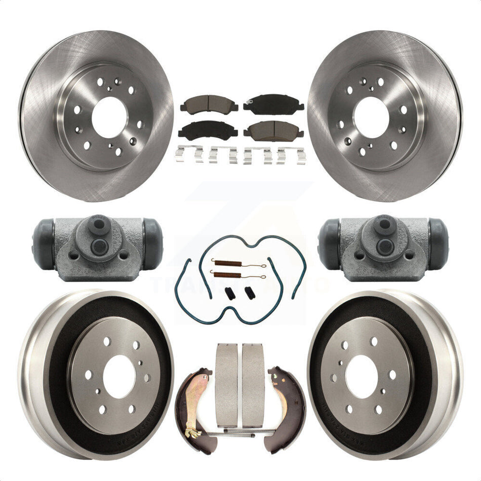 Front Rear Disc Brake Rotors Ceramic Pads And Drum Kit (9Pc) For Chevrolet Silverado 1500 GMC Sierra Classic K8C-102860 by Transit Auto