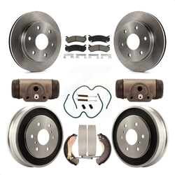 Front Rear Disc Brake Rotors Ceramic Pads And Drum Kit (9Pc) For Chevrolet Silverado 1500 GMC Sierra Classic With 7000 Lb GVW K8C-102861