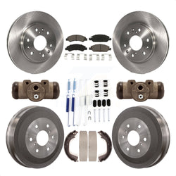 Front Rear Disc Brake Rotors Ceramic Pads And Drum Kit (9Pc) For Chevrolet Silverado 1500 GMC Sierra With 6400 Lb GVW K8C-102863