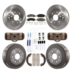 Front Rear Disc Brake Rotors Ceramic Pads And Drum Kit (9Pc) For Chevrolet Silverado 1500 GMC Sierra With 7000 Lb GVW K8C-102864