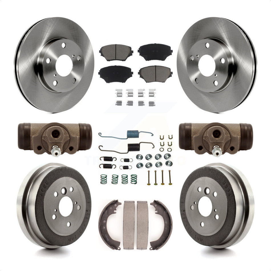 Front Rear Disc Brake Rotors Ceramic Pads And Drum Kit (9Pc) For 2002 Toyota RAV4 GAS engine K8C-102873 by Transit Auto