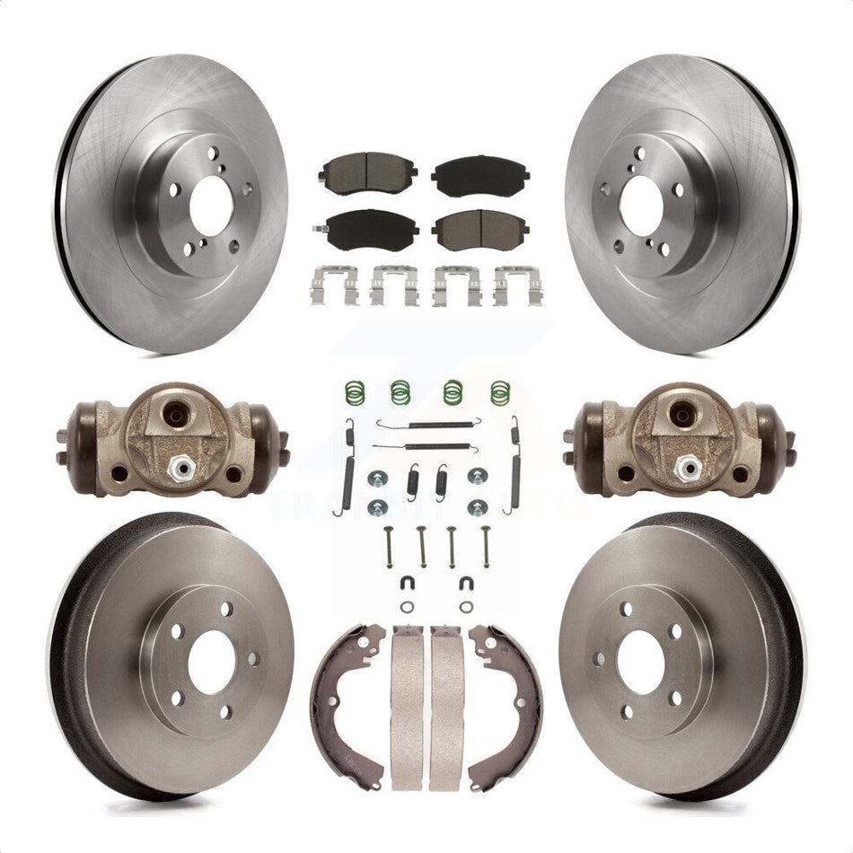 Front Rear Disc Brake Rotors Ceramic Pads And Drum Kit (9Pc) For Subaru Forester Impreza K8C-102874 by Transit Auto