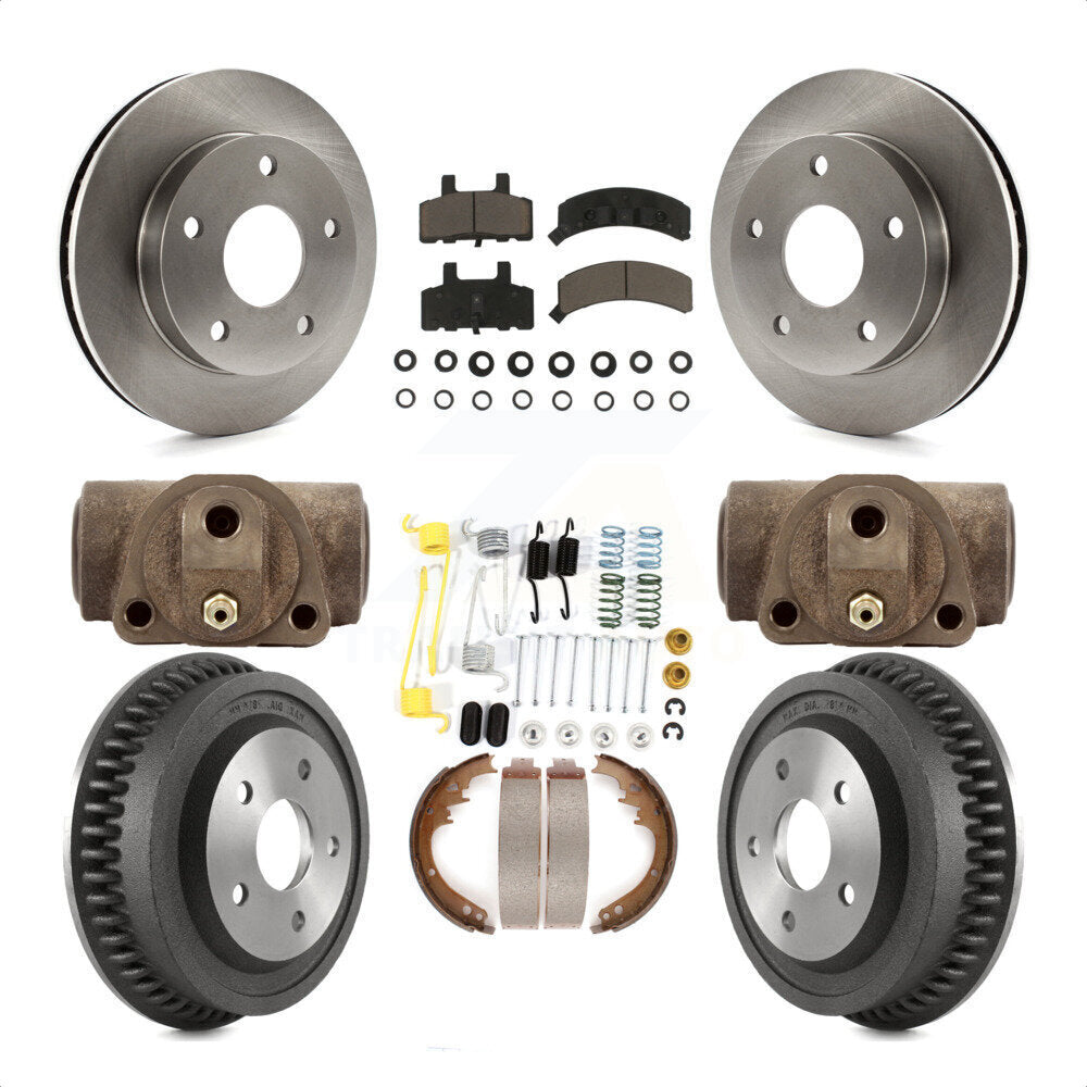 Front Rear Disc Brake Rotors Ceramic Pads And Drum Kit (9Pc) For 1994-1999 Dodge Ram 1500 4WD K8C-102902 by Transit Auto