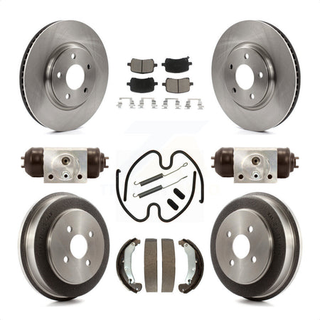 Front Rear Disc Brake Rotors Ceramic Pads And Drum Kit (9Pc) For 2006 Pontiac Pursuit With Brakes K8C-102909 by Transit Auto