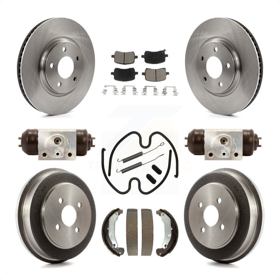 Front Rear Disc Brake Rotors Ceramic Pads And Drum Kit (9Pc) For 2006 Pontiac Pursuit With Brakes K8C-102909 by Transit Auto