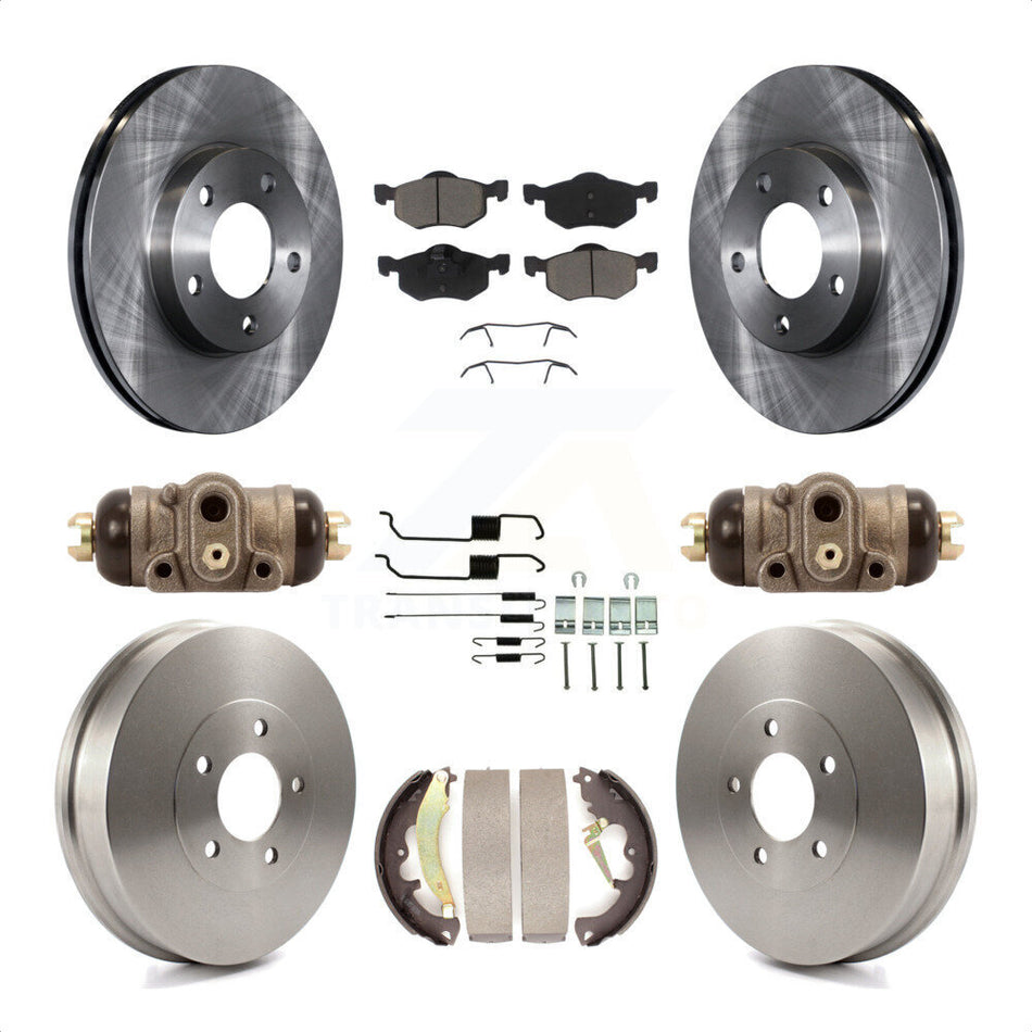 Front Rear Disc Brake Rotors Ceramic Pads And Drum Kit (9Pc) For 2007-2007 Ford Escape Mercury Mariner From 01/08/07 rear brakes K8C-102948 by Transit Auto