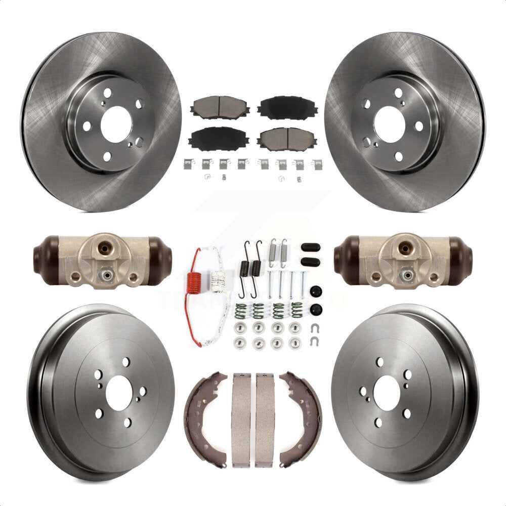 Front Rear Disc Brake Rotors Ceramic Pads And Drum Kit (9Pc) For 2009-2013 Toyota Corolla K8C-102961 by Transit Auto