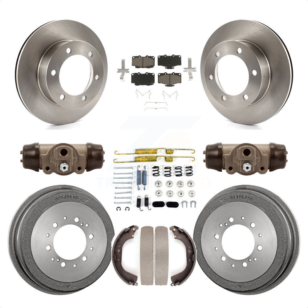 Front Rear Disc Brake Rotors Ceramic Pads And Drum Kit (9Pc) For 1995-1998 Toyota Tacoma 4WD K8C-102963 by Transit Auto