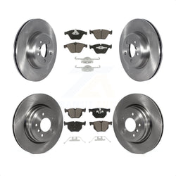 Front Rear Disc Brake Rotors And Ceramic Pads Kit For 2012 BMW 335i Convertible Coupe With Blue Painted Calipers K8C-103006