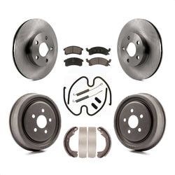 Front Rear Disc Brake Rotors Ceramic Pads And Drum Kit (7Pc) For 2003 Chevrolet Cavalier With 225mm x 45mm Size K8C-103059