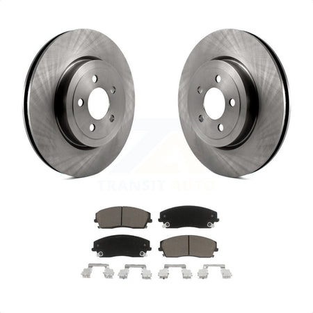 Front Disc Brake Rotors And Ceramic Pads Kit For 2015-2018 Dodge Charger RWD with 3.6L With 345mm Diameter Rotor K8C-103114 by Transit Auto