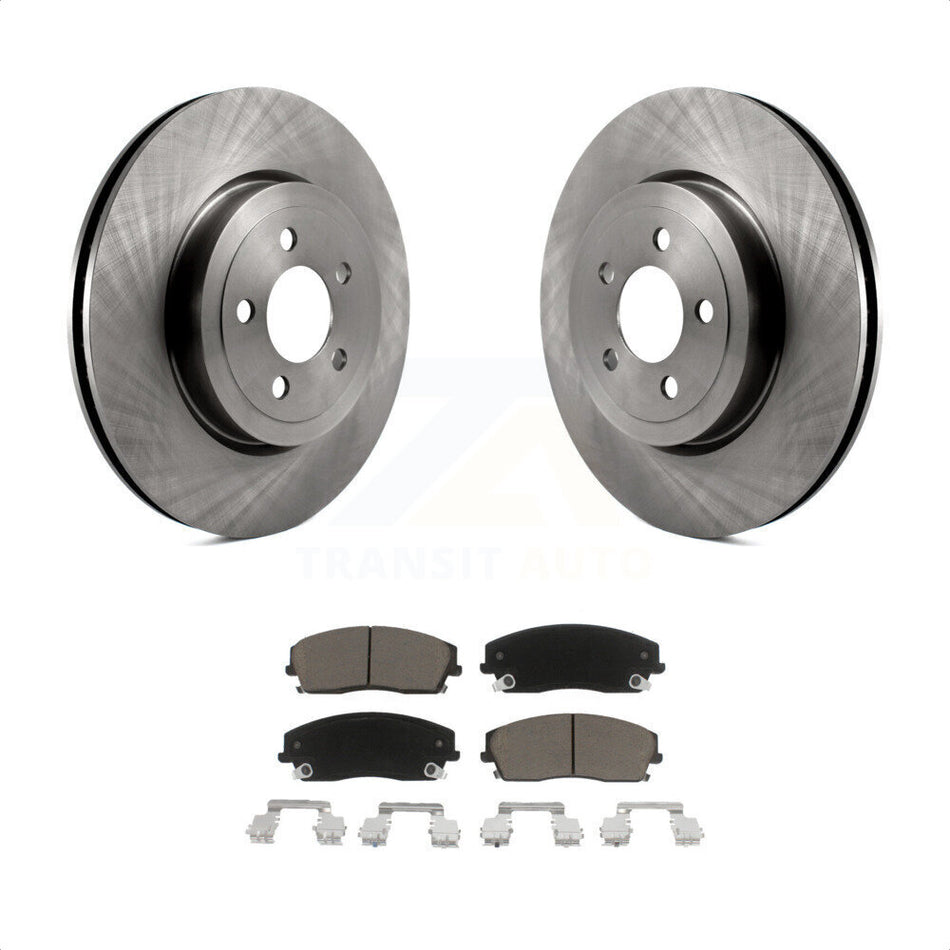 Front Disc Brake Rotors And Ceramic Pads Kit For 2015-2018 Dodge Charger RWD with 3.6L With 345mm Diameter Rotor K8C-103114 by Transit Auto