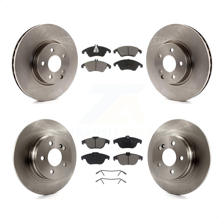 Front Rear Disc Brake Rotors And Ceramic Pads Kit For 2011-2012 Mercedes-Benz C300 With 322mm Diameter Rotor K8C-103118 by Transit Auto