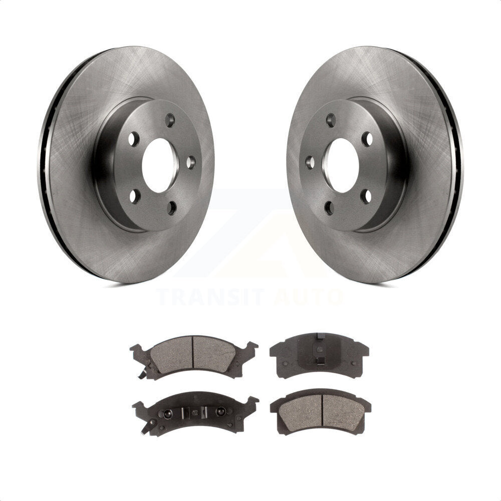 Front Disc Brake Rotors And Semi-Metallic Pads Kit For Chevrolet Cavalier Pontiac Sunfire Grand Am Buick Skylark Corsica Oldsmobile Achieva Beretta Sunbird Cutlass Calais K8F-100005 by Transit Auto