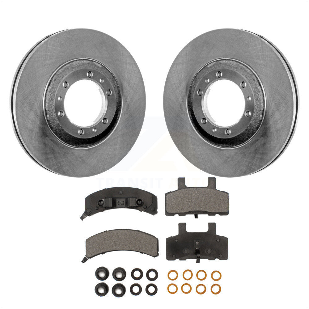 Front Disc Brake Rotors And Semi-Metallic Pads Kit For Cadillac DeVille Fleetwood 60 Special Commercial Chassis K8F-100012 by Transit Auto