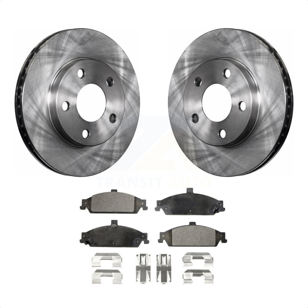 Front Disc Brake Rotors And Semi-Metallic Pads Kit For Chevrolet Pontiac Grand Am Malibu Oldsmobile Alero Classic Cutlass K8F-100016 by Transit Auto