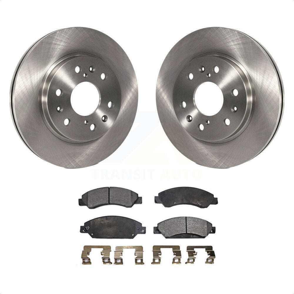 Front Disc Brake Rotors And Semi-Metallic Pads Kit For 2007-2007 Chevrolet Tahoe GMC Suburban 1500 Yukon Cadillac Avalanche XL Escalade ESV EXT K8F-100047 by Transit Auto