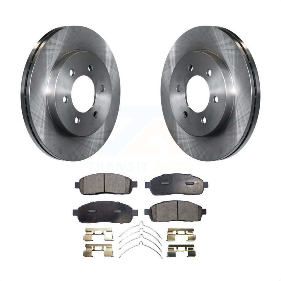 Front Disc Brake Rotors And Semi-Metallic Pads Kit For Ford F-150 Lincoln Mark LT With 6 Lug Wheels 4WD K8F-100130 by Transit Auto