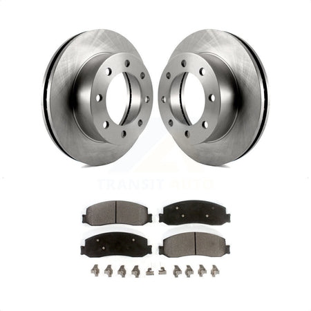 Front Disc Brake Rotors And Semi-Metallic Pads Kit For Ford F-250 Super Duty F-350 With Single Rear Wheels 4WD K8F-100137 by Transit Auto