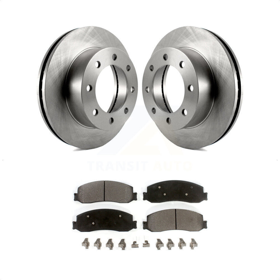 Front Disc Brake Rotors And Semi-Metallic Pads Kit For Ford F-250 Super Duty F-350 With Single Rear Wheels 4WD K8F-100137 by Transit Auto