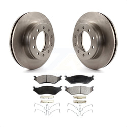 Front Disc Brake Rotors And Semi-Metallic Pads Kit For Ford F-450 Super Duty F-550 International CF500 CF600 K8F-100139