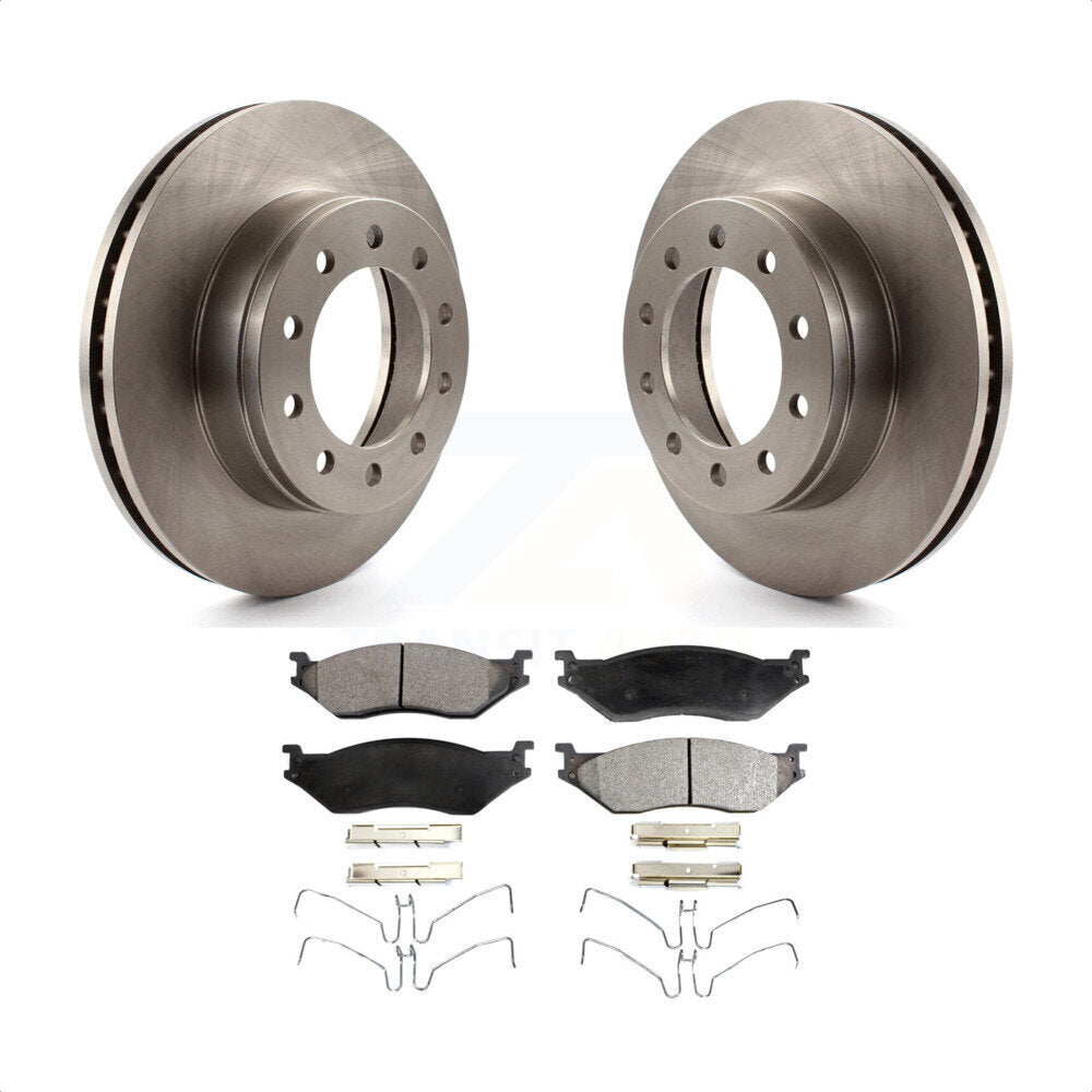 Front Disc Brake Rotors And Semi-Metallic Pads Kit For Ford F-450 Super Duty F-550 International CF500 CF600 K8F-100139 by Transit Auto