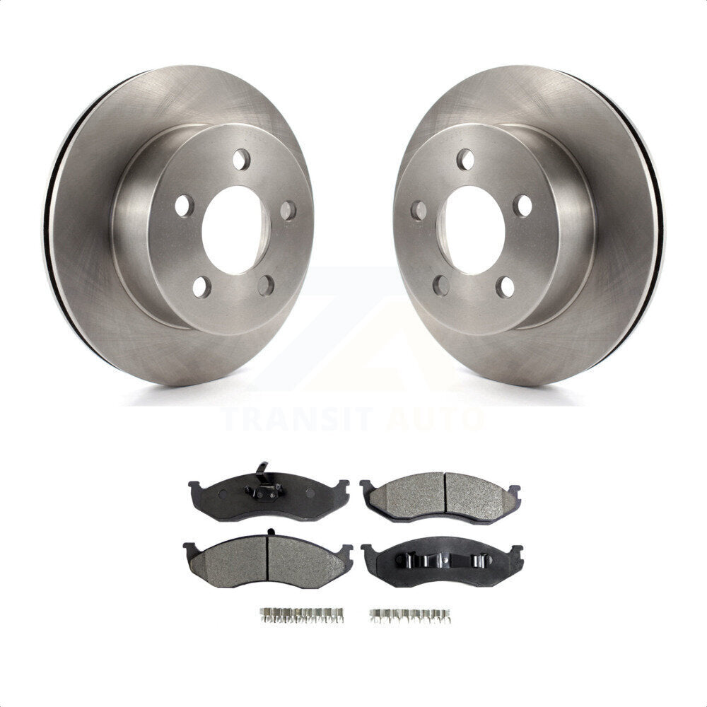 Front Disc Brake Rotors And Semi-Metallic Pads Kit For Jeep Wrangler Cherokee Grand Wagoneer TJ K8F-100200 by Transit Auto