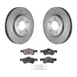 Front Disc Brake Rotors And Semi-Metallic Pads Kit For Dodge Grand Caravan Chrysler Town & Country Voyager K8F-100207