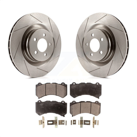 Front Disc Brake Rotors And Semi-Metallic Pads Kit For Dodge Challenger Charger K8F-100221 by Transit Auto