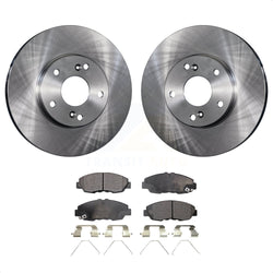 Front Disc Brake Rotors And Semi-Metallic Pads Kit For 2014-2015 Honda Civic Touring K8F-100299