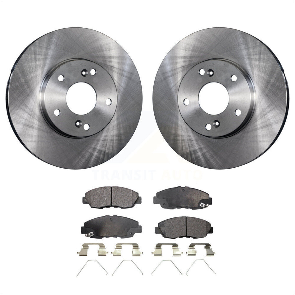 Front Disc Brake Rotors And Semi-Metallic Pads Kit For 2014-2015 Honda Civic Touring K8F-100299 by Transit Auto