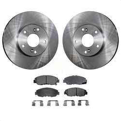 Front Disc Brake Rotors And Semi-Metallic Pads Kit For 2011 Honda Civic GX K8F-100300
