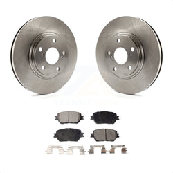 Front Disc Brake Rotors And Semi-Metallic Pads Kit For 2002-2004 Toyota Camry With 296mm Diameter Rotor Stepped Hat Design K8F-100326