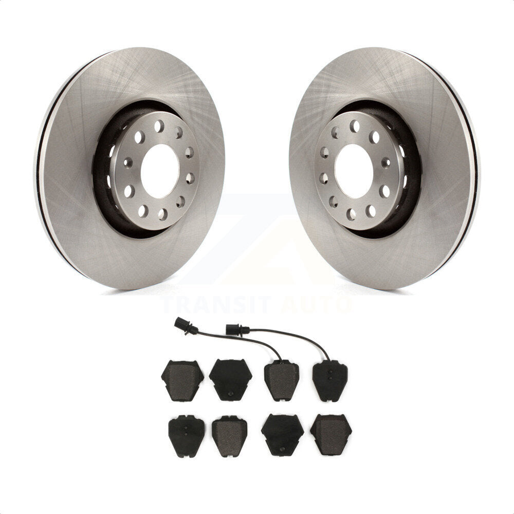 Front Disc Brake Rotors And Semi-Metallic Pads Kit For 2000 Audi A8 Quattro With 323mm Diameter Rotor K8F-100339 by Transit Auto