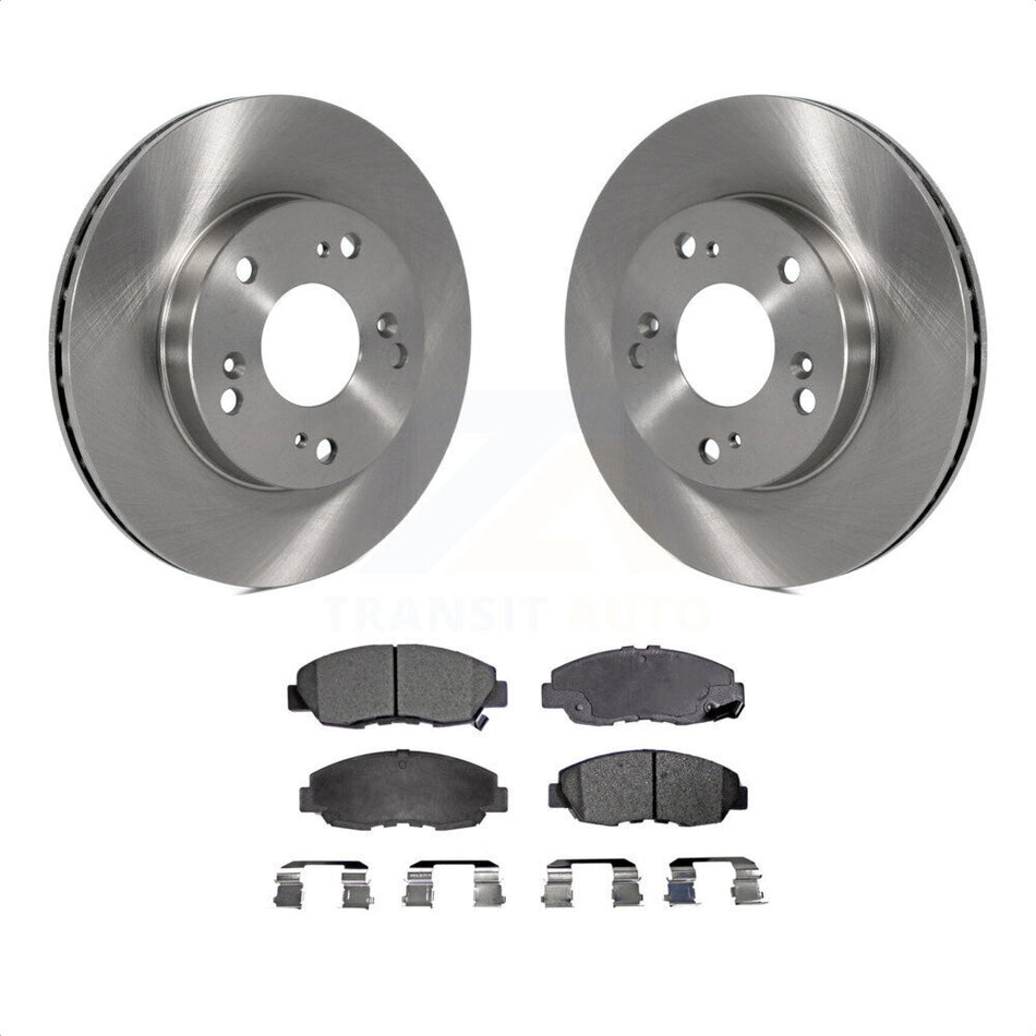 Front Disc Brake Rotors And Semi-Metallic Pads Kit For Honda Civic K8F-100356 by Transit Auto