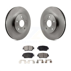 Front Disc Brake Rotors And Semi-Metallic Pads Kit For 2002-2004 Toyota Camry Straight Hat Design With 296mm Diameter Rotor K8F-100362