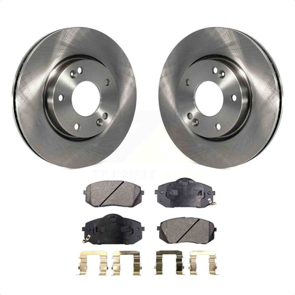 Front Disc Brake Rotors And Semi-Metallic Pads Kit For 2010-2012 Kia Rondo K8F-100365 by Transit Auto