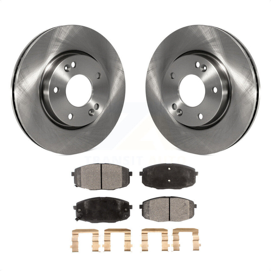 Front Disc Brake Rotors And Semi-Metallic Pads Kit For Hyundai Elantra K8F-100366 by Transit Auto