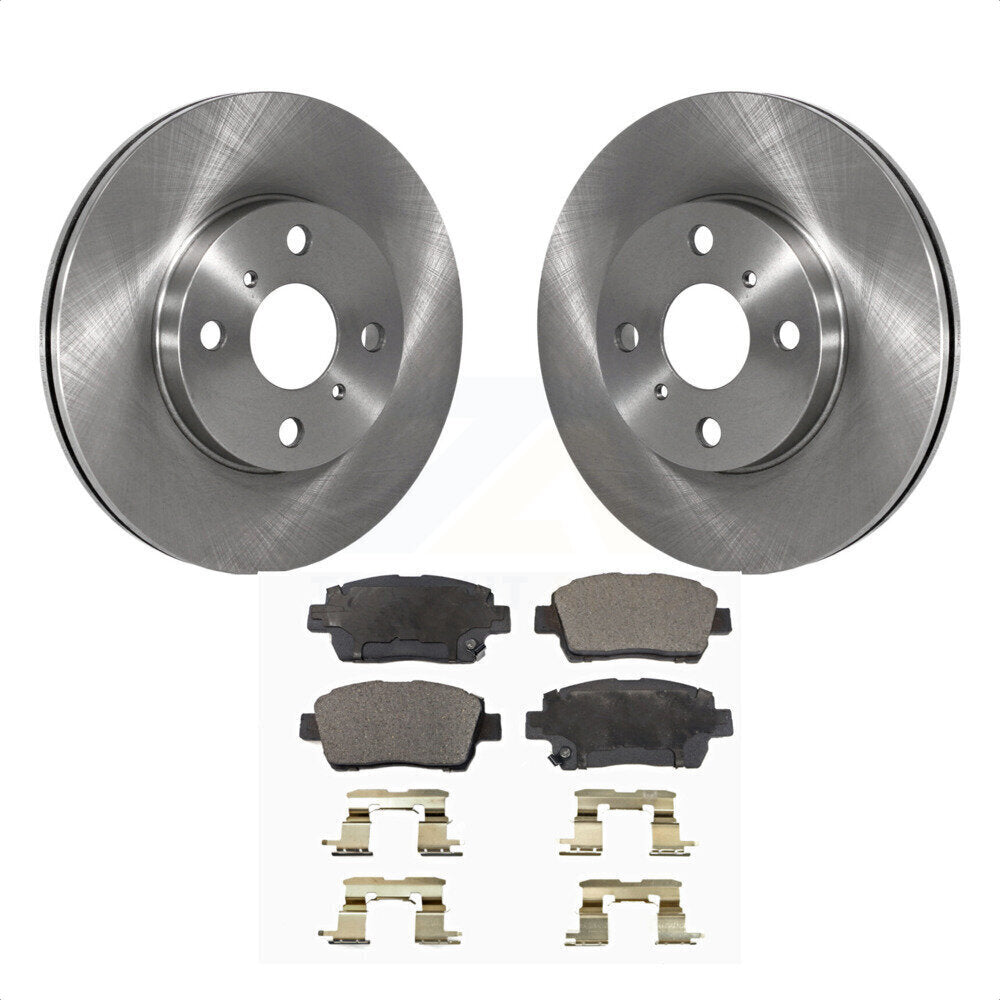 Front Disc Brake Rotors And Semi-Metallic Pads Kit For 2004-2006 Scion xB xA K8F-100395 by Transit Auto