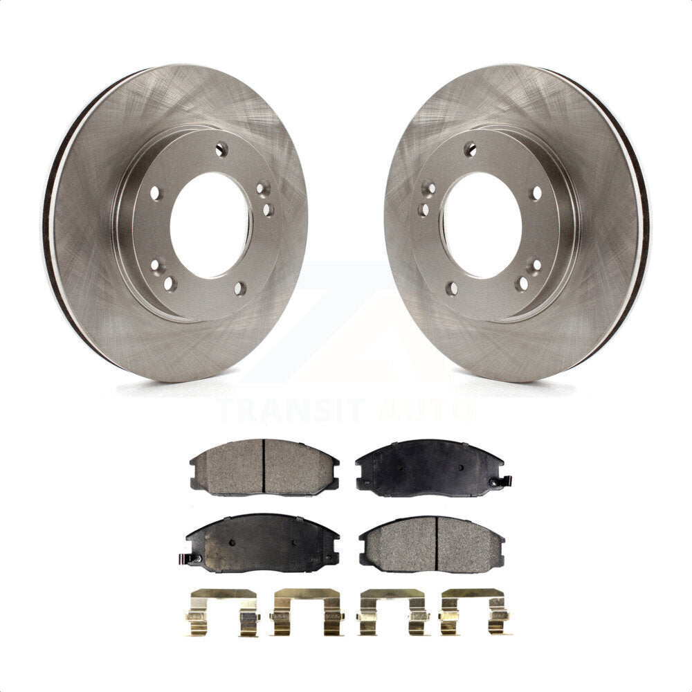 Front Disc Brake Rotors And Semi-Metallic Pads Kit For 2003-2006 Kia Sorento K8F-100419 by Transit Auto