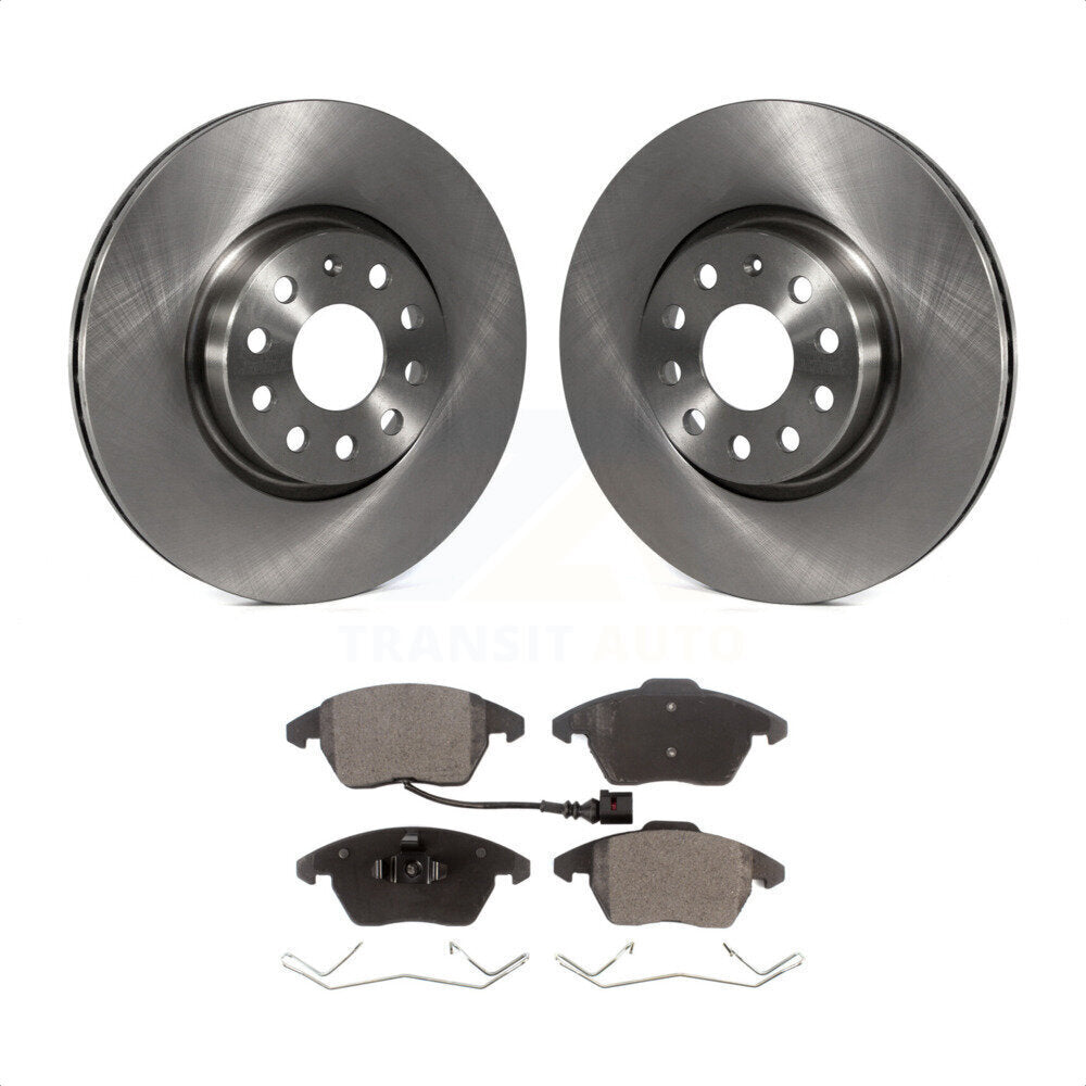 Front Disc Brake Rotors And Semi-Metallic Pads Kit For Volkswagen Jetta Beetle CC Passat GTI Eos Audi A3 TT Quattro Golf K8F-100434 by Transit Auto