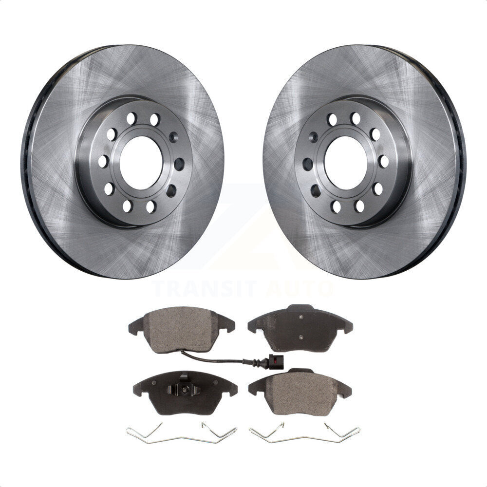 Front Disc Brake Rotors And Semi-Metallic Pads Kit For Volkswagen Jetta Beetle Golf Rabbit Eos Audi A3 GTI Quattro K8F-100447 by Transit Auto