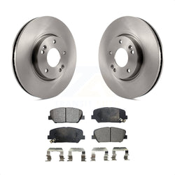Front Disc Brake Rotors And Semi-Metallic Pads Kit For Hyundai Veloster Kia Forte Koup K8F-100451