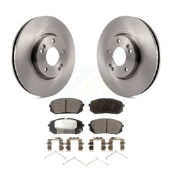 Front Disc Brake Rotors And Semi-Metallic Pads Kit For 2016 Hyundai Sonata FULL HYBRID EV-GAS (FHEV) engine K8F-100457