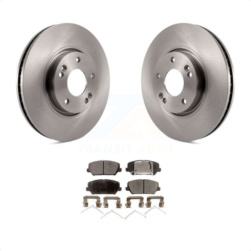 Front Disc Brake Rotors And Semi-Metallic Pads Kit For Kia Forte Hyundai Veloster Forte5 K8F-100458 by Transit Auto