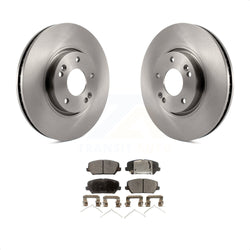 Front Disc Brake Rotors And Semi-Metallic Pads Kit For Kia Forte Hyundai Veloster Forte5 K8F-100458