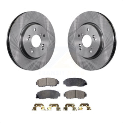 Front Disc Brake Rotors And Semi-Metallic Pads Kit For Honda CR-V Acura RDX Accord Crosstour K8F-100479