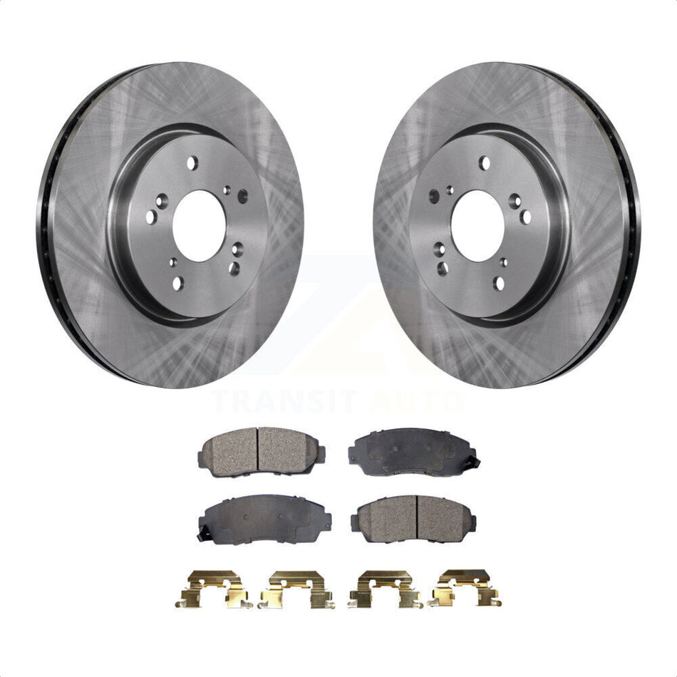 Front Disc Brake Rotors And Semi-Metallic Pads Kit For Honda CR-V Acura RDX Accord Crosstour K8F-100479 by Transit Auto