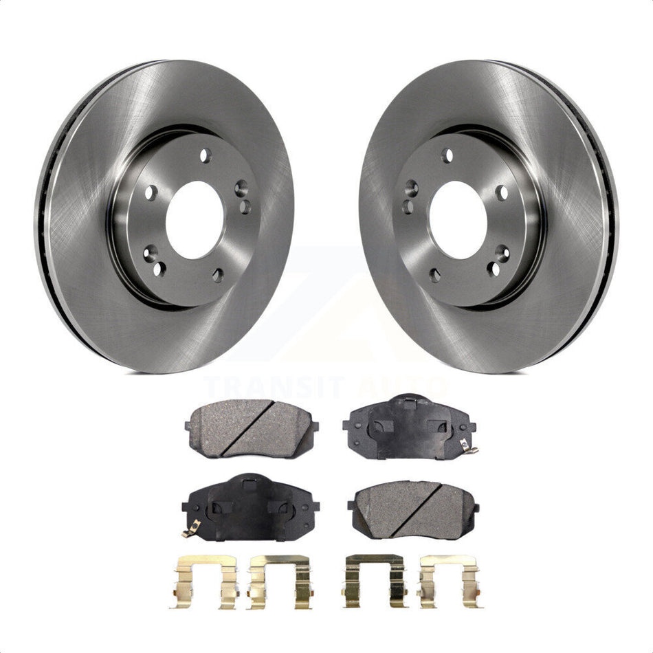 Front Disc Brake Rotors And Semi-Metallic Pads Kit For 2007-2009 Kia Rondo K8F-100507 by Transit Auto