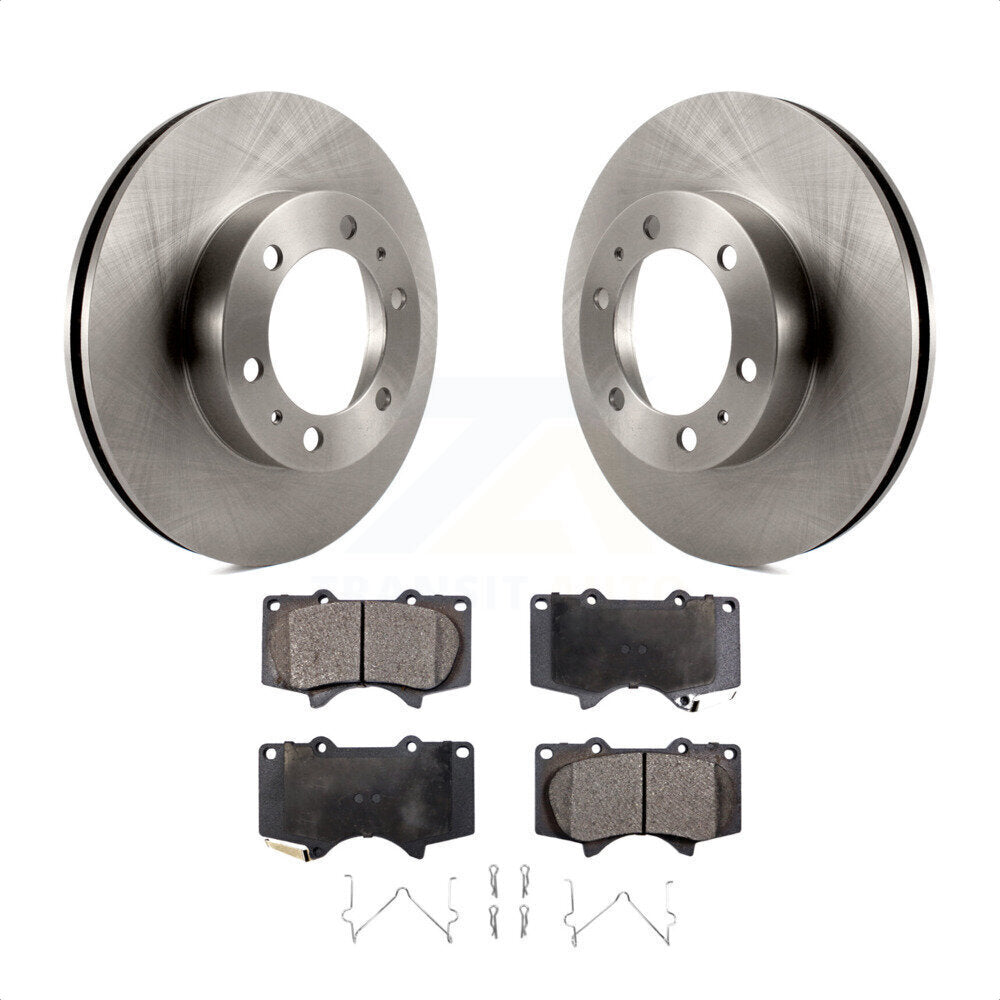 Front Disc Brake Rotors And Semi-Metallic Pads Kit For Toyota Tacoma 4Runner FJ Cruiser K8F-100535 by Transit Auto